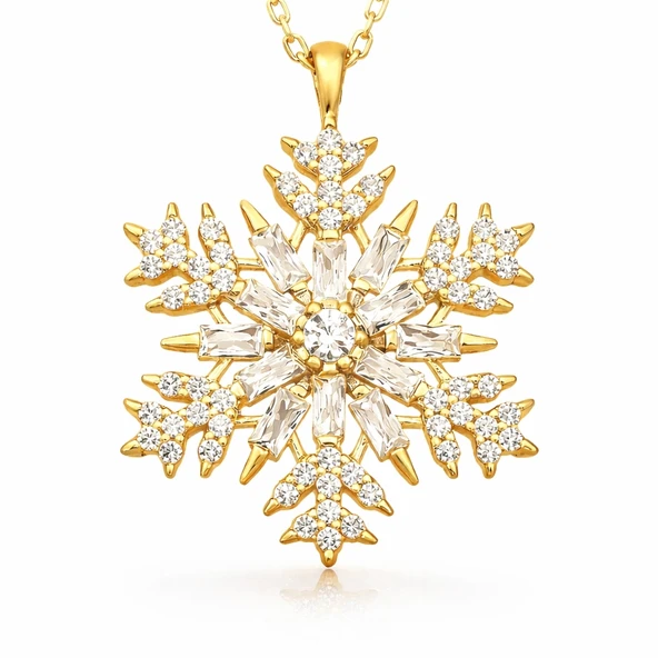 Harem Altın Gümüş Gold Kar Tanesi Kolye ürün görseli 1