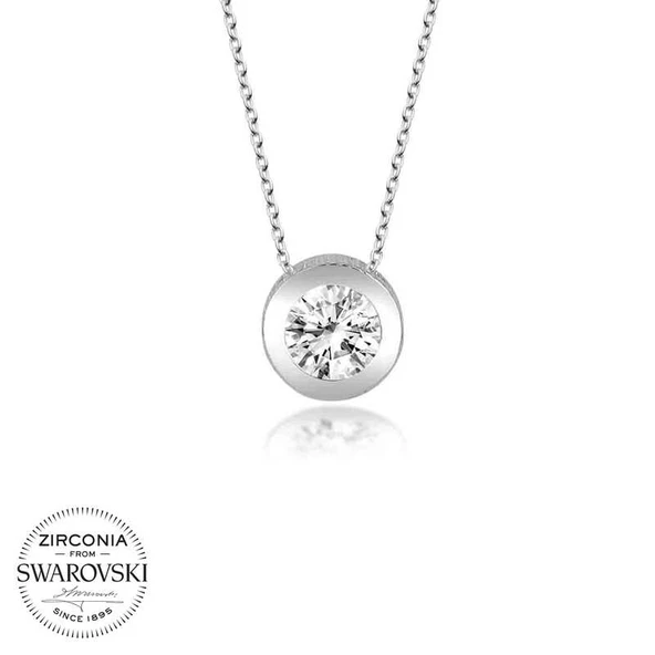 Swarovski Harem Altın Gümüş Tektaş Bayan Kolye ürün görseli 1