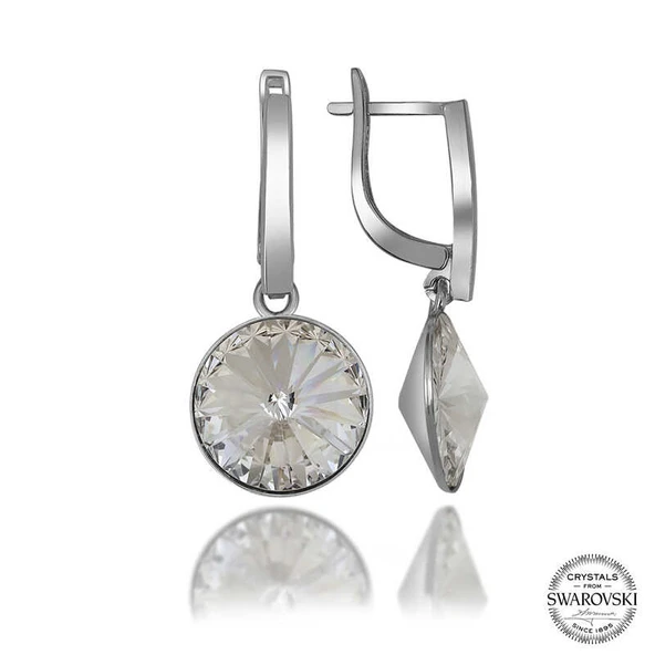 Swarovski Crystal Taşlı Harem Altın Gümüş Beyaz Sallantılı Kadın Küpe ürün görseli 1