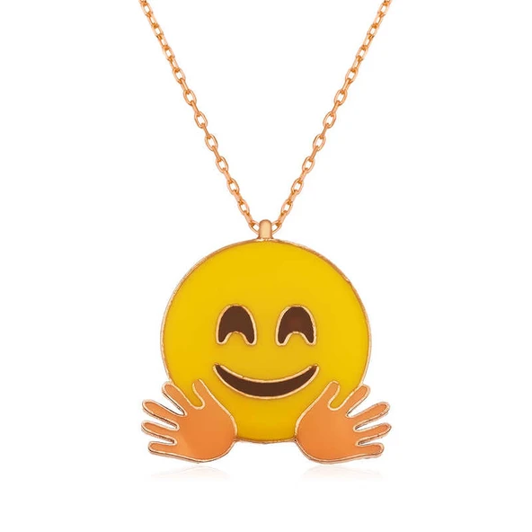 ​Harem Altın Gümüş Rose El Sallayan Emoji Bayan Kolye ürün görseli 1