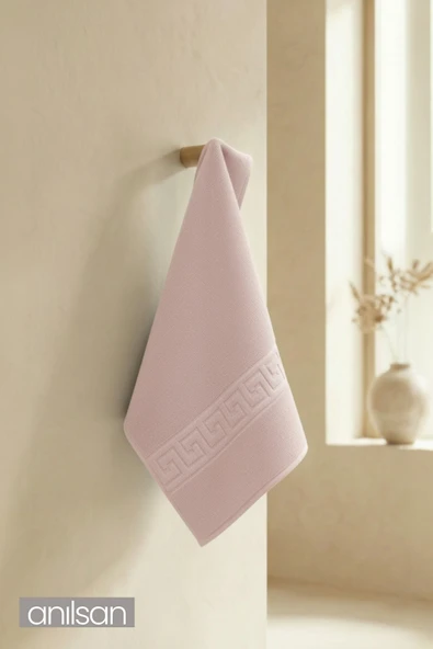 Pudra Greek El Havlusu - 50x90 Cm, 225 Gr, %100 Pamuk, Spa Ve Otel Havlusu ürün görseli 1