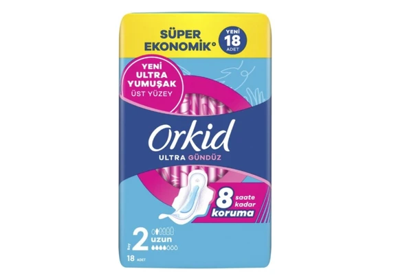 Orkid Ultra Gündüz Boy:2 18 Adet Süper Ekonomik Hijyenik Ped ürün görseli 1