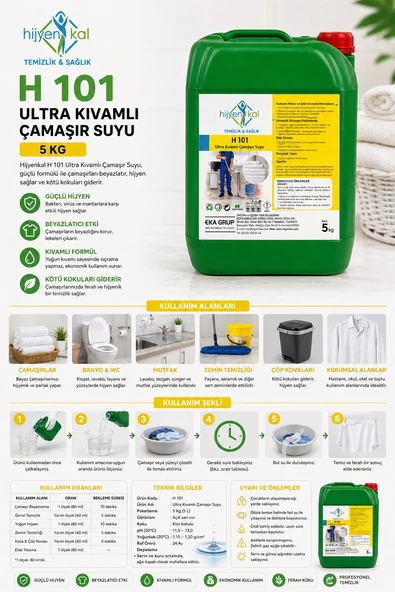 Hijyenkal Ultra Kıvamlı Çamaşır Suyu H 101 5 Kg ürün görseli 1
