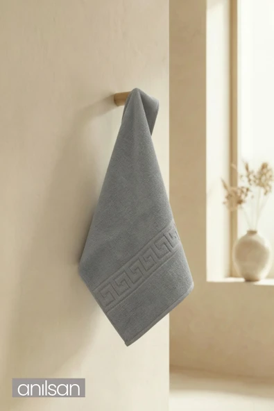 Greek Gri El Havlusu - 50x90 Cm, 225 Gr, %100 Pamuk, Spa Ve Otel Havlusu ürün görseli 1