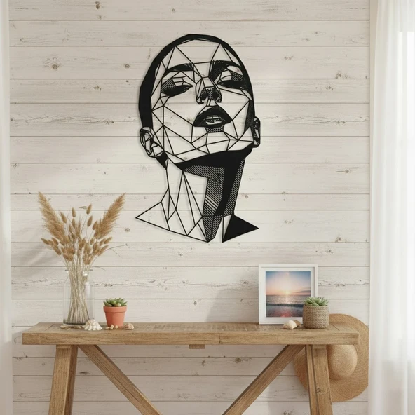 Kadın Boyun Portresi Metal Duvar Tablosu - Minimalist Metal Tablo ürün görseli 1