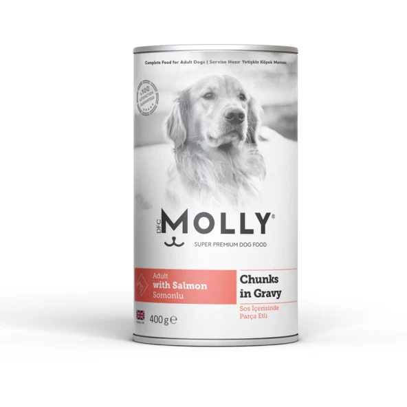 Molly Sos İçinde Parça Somonlu Yetişkin Köpek Konservesi 400gr ürün görseli 1