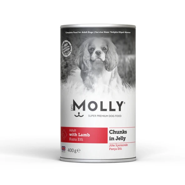 Molly Jöle İçinde Parça Kuzu Etli Yetişkin Köpek Konservesi 400gr ürün görseli 1