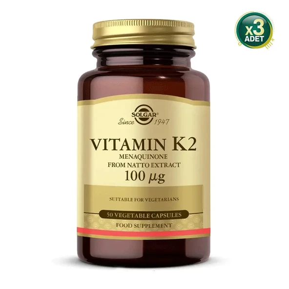 Solgar Vitamin K2 100 mcg 50 Kapsül 3 adet ürün görseli 1