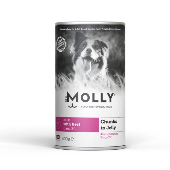 Molly Jöle İçinde Parça Dana Etli Yetişkin Köpek Konservesi 400gr ürün görseli 1