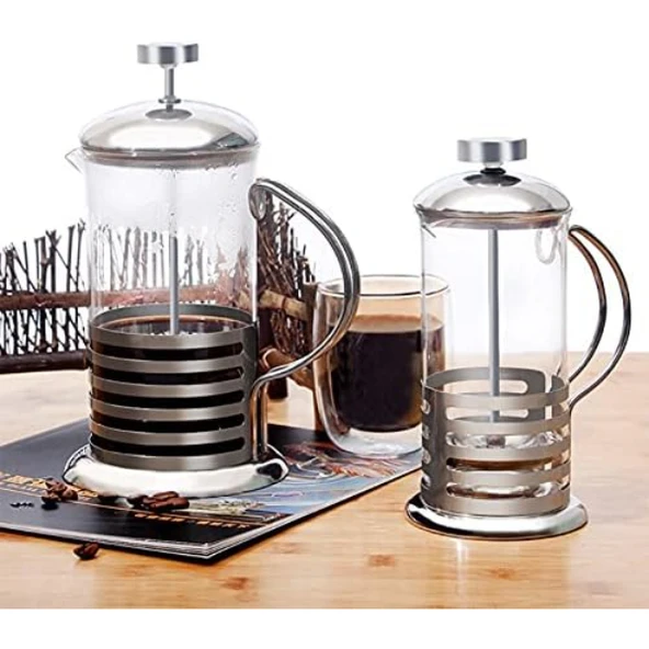 PASLANMAZ ÇELİK GÖVDELİ FRENCH PRESS KAHVE VE ÇAY DEMLEME APARATI ürün görseli 1