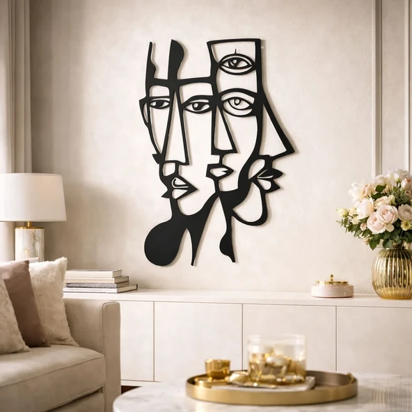 Picasso Yüzler Metal Duvar Tablosu | Modern Duvar Dekorasyonu ürün görseli 1
