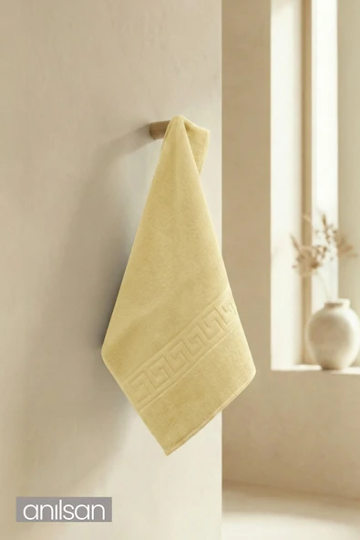 Sarı Greek El Havlusu - 50x90 Cm, 225 Gr, %100 Pamuk, Spa Ve Otel Havlusu ürün görseli 1