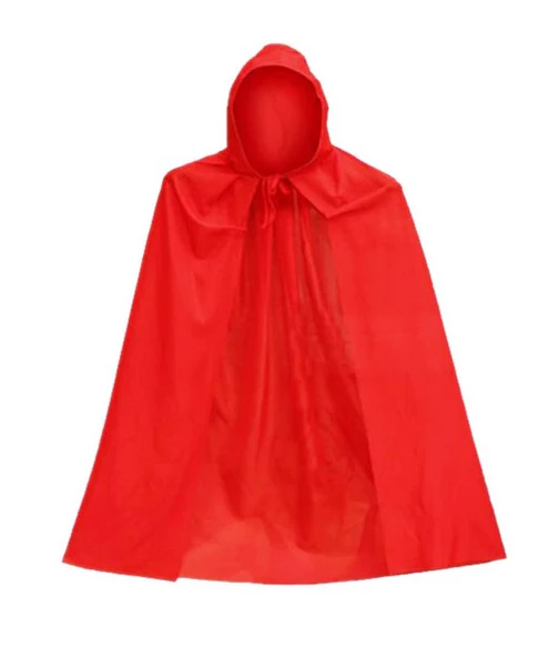 Parti Cadılar Bayramı Halloween Kapişonlu Kırmızı Pelerin 90 cm ürün görseli 1