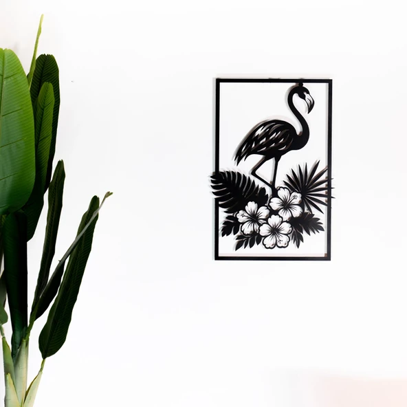 Flamingo Kuş Figürlü Metal Duvar Tablosu ürün görseli 1