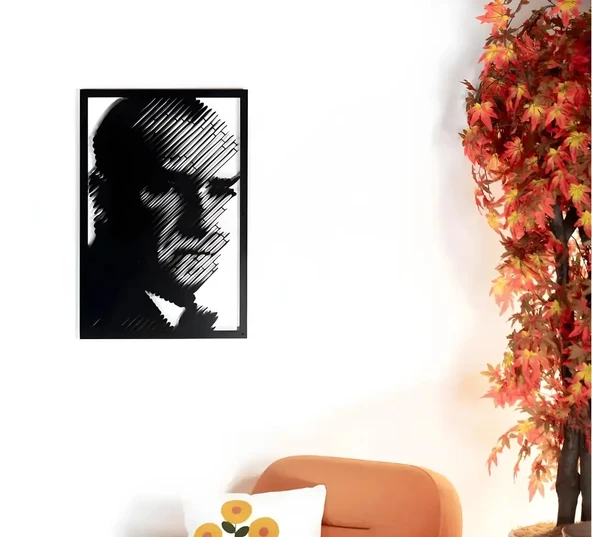 Gazi Mustafa Kemal Atatürk Silüet Metal Duvar Tablosu ürün görseli 1