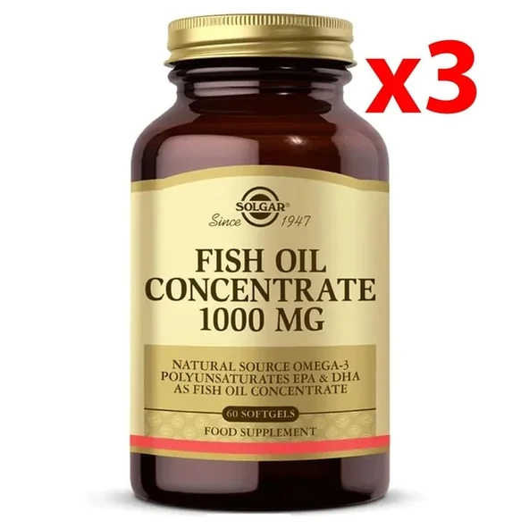 Solgar Fish Oil Concentrate 1000 mg 60 Softgel 3 adet ürün görseli 1