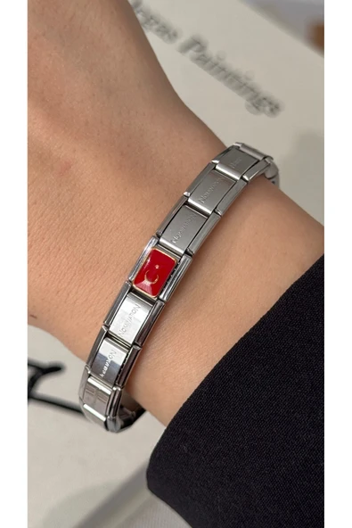 C&On Design Çelik Ay Yıldız Charm İtalyan Bileklik ürün görseli 1