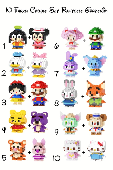 C&On Design Bricks 2'li Set Rastgele Gönderim En Sevilenler - Mini Blocks Çift Figürleri ürün görseli 1
