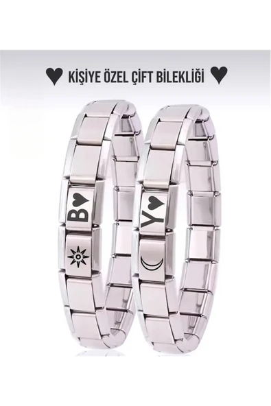 C&On Design Çelik güneş ve ay çift bileklik sevgili kombin sevgililer günü hediye ürün görseli 1