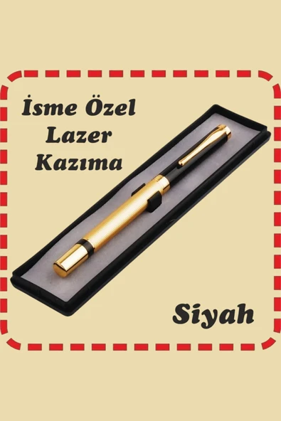 C&On Design Kişiye Özel Kutulu Lüks Roller Kalem Siyah Kapaklı ürün görseli 1