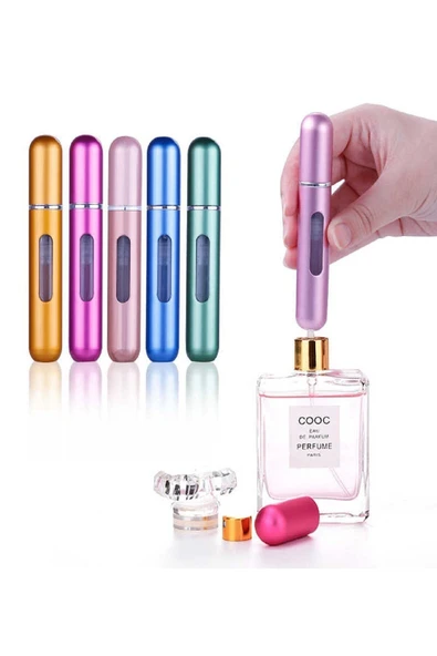 C&On Design Çanta Içi Mini Doldurulabilir Seyahat Cep Yedek Parfüm Şişesi 5 ml Gri ürün görseli 1