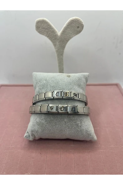 C&On Design İsimli Çift Bilekliği İtalyan Charm Sevgili Bilekliği (nomination) ürün görseli 1