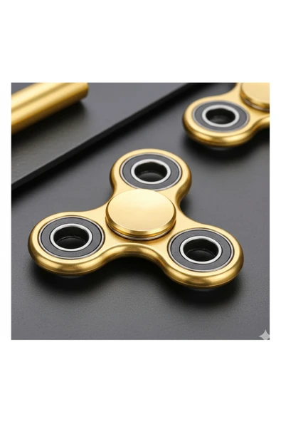 C&On Design Uzun Süre Dönen Metal Stres Çarkı - Gold Rengi / Fidget Spinner ürün görseli 1