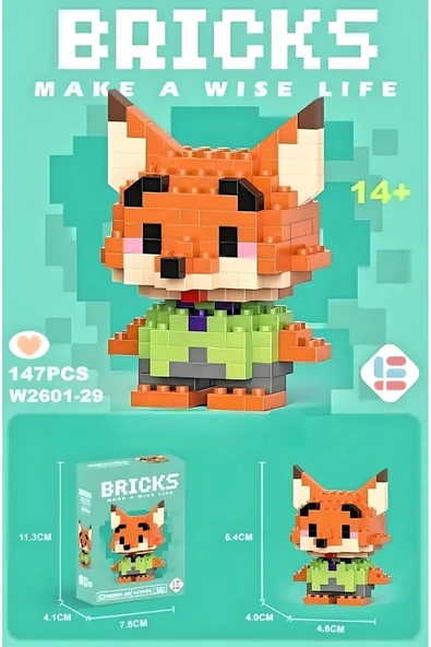 C&On Design Disney Zootropolis Nick Yapboz 3D Puzzle Lego ürün görseli 1