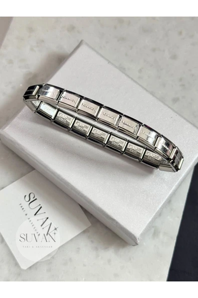 C&On Design İtalyan Charm Çelik Bileklik Unisex Erkek Kadın Kararmaz Paslanmaz Bileklik Hediye Çelik Bileklik ürün görseli 1