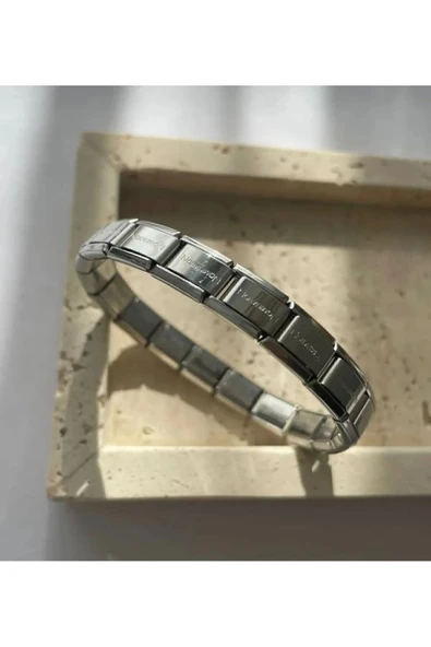 C&On Design Nomination Gümüş Renk Çelik Bileklik Italyan Charm ürün görseli 1