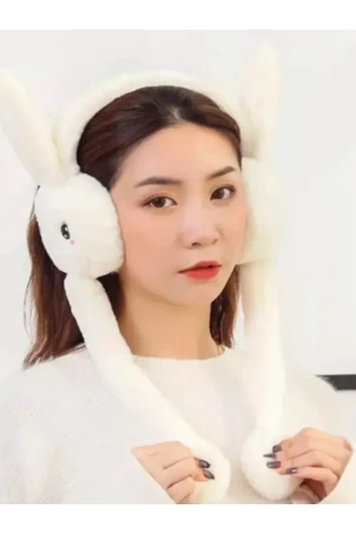 C&On Design Kulakları Kalkan Hareketli Tavşan Kulaklık Peluş aksesuar ürün görseli 1