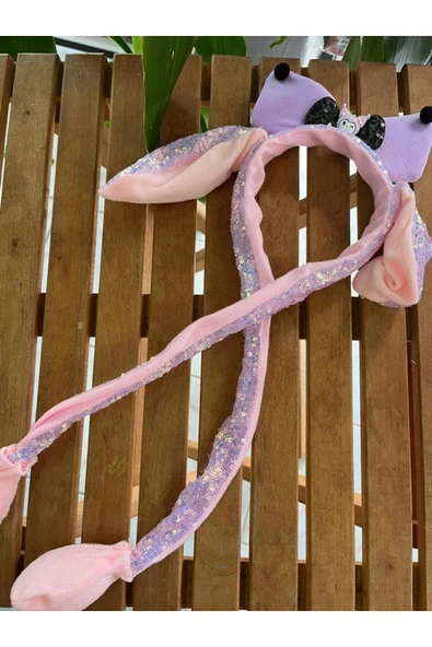 C&On Design Kulakları Hareket Eden Peluş Kuromi Kulaklık Taç Pembe ürün görseli 1