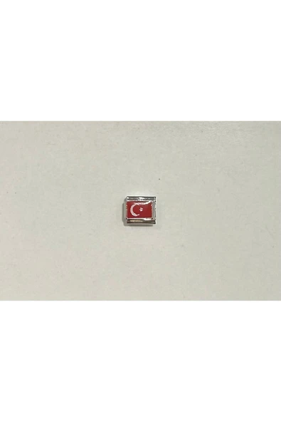 C&On Design Paslanmaz Çelik Italyan Bileklik Charm Türk Bayrağı Charmı ürün görseli 1
