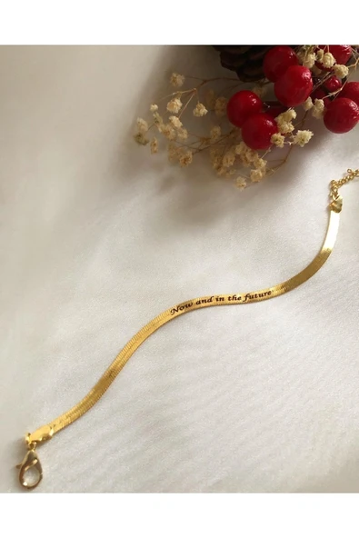 C&On Design Italia Yazılı Gold Bileklik ürün görseli 1