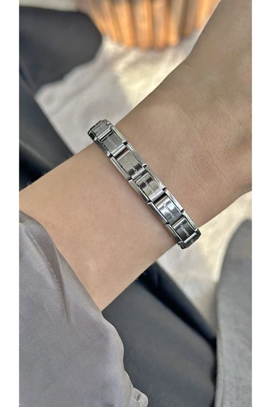 C&On Design Çelik Gümüş Renk Bileklik Charm Italyan ürün görseli 1