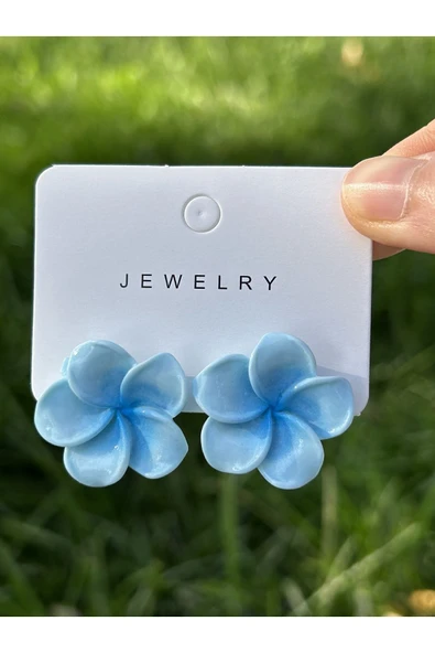 C&On Design ⭐ Lotus Çiçeği Küpe - Işıltılı ve Zarif Tasarım, Kadın Aksesuarı---MAVİ ürün görseli 1