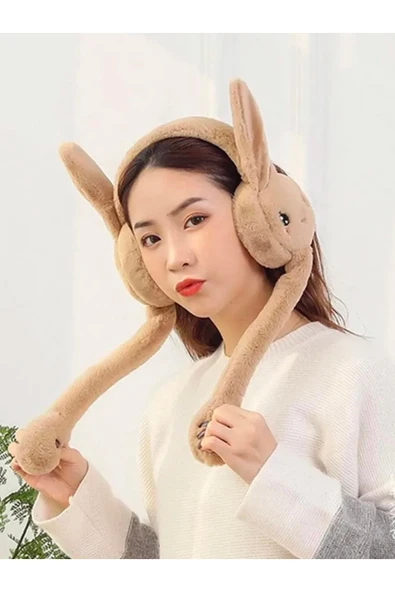 C&On Design Kulakları Kalkan Hareketli Tavşan Kulaklık Peluş aksesuar ürün görseli 1