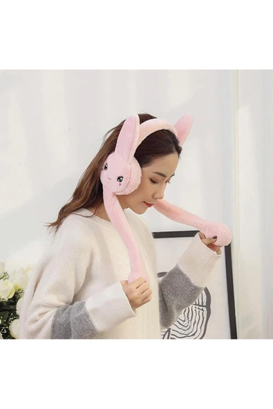 C&On Design Oynar Kulaklı Peluş Kışlık Sesli Tavşan Pembe Kulaklık Ithal ürün görseli 1