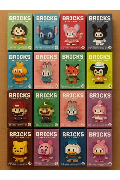 C&On Design Bricks Sürpriz Figür – Piksel Tarzı Mini Yapboz Karakter (Rastgele Model) ürün görseli 1