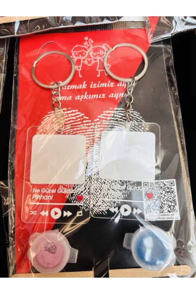 C&On Design Şarkılı Parmak İzi Anahtarlık Seti ürün görseli 1