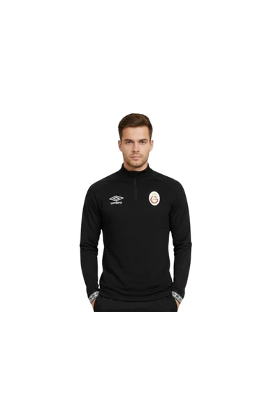 Galatasaray Orijinal Lisanslı Yarım Fermuar Siyah Sweat ürün görseli 1