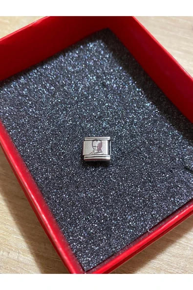 C&On Design Atatürk Silüeti Atatürk Temalı Charm – Türk Bayrağı &– İtalyan Charm Bileklik Uyumlu Çelik ürün görseli 1