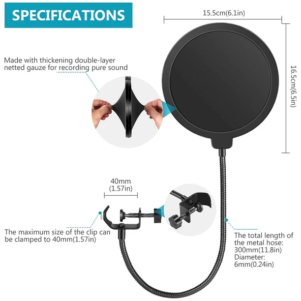 Camten AA-06 Mikrofon Pop Filter - Resim 4