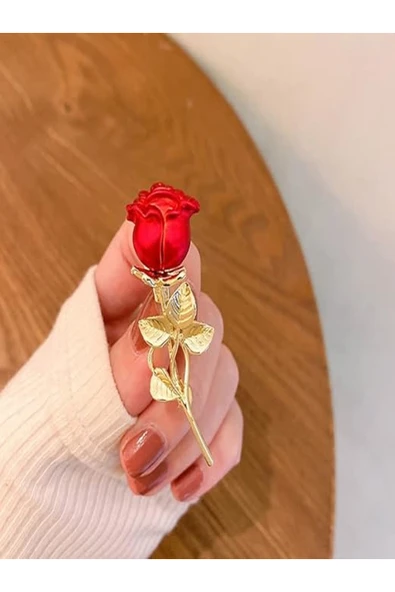 C&On Design METAL KIRMIZI GÜL BROŞ ürün görseli 1