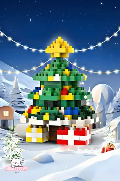 C&On Design Bricks Yılbaşı Özel Seri Mini Yapı Oyuncak Yılbaşı Ağacı - Resim 2