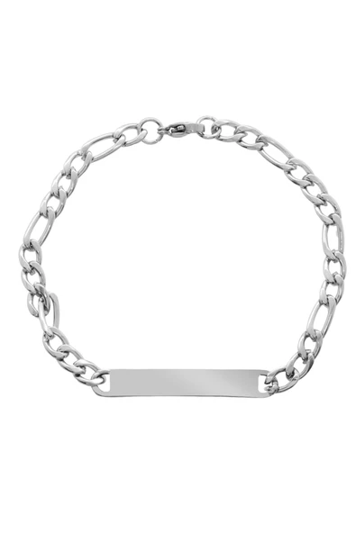 C&On Design Silver Renk Gurmet Zincirli Basic Model Kişiye Özel Isim/harf Yazılı Erkek Çelik Bileklik ürün görseli 1