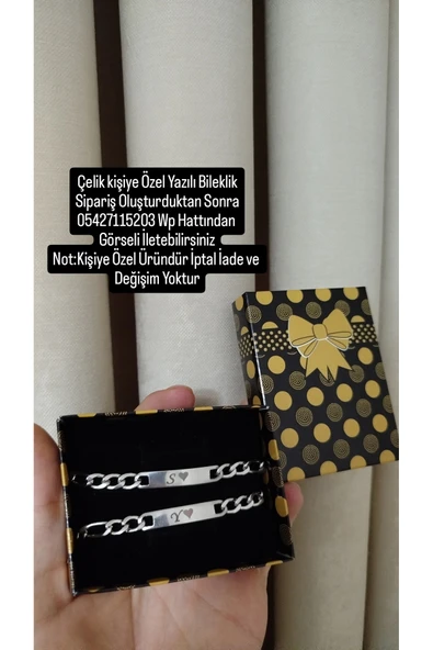 C&On Design Çelik Kişiye Özel Yazılı Bileklil ürün görseli 1