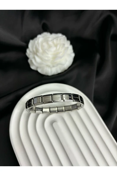 C&On Design İtalyan Yazılı Charm Çelik Bileklik ürün görseli 1