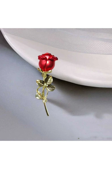 C&On Design Gold Gül Broş & Yaka Iğnesi 5,5 X 2 Cm ürün görseli 1