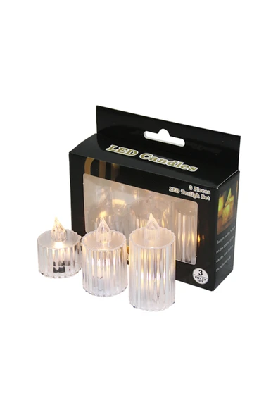 C&On Design LvnShop 3 PARÇA  SET MİKA ŞEFF LEDLİ PİLLİ MUM Lv 224120 ürün görseli 1